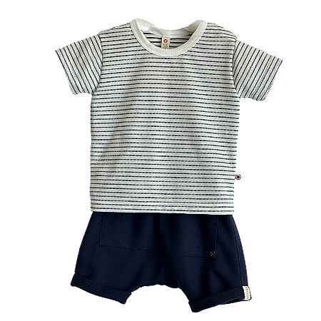 CONJUNTO PIQUET LISTRAS MARINHO