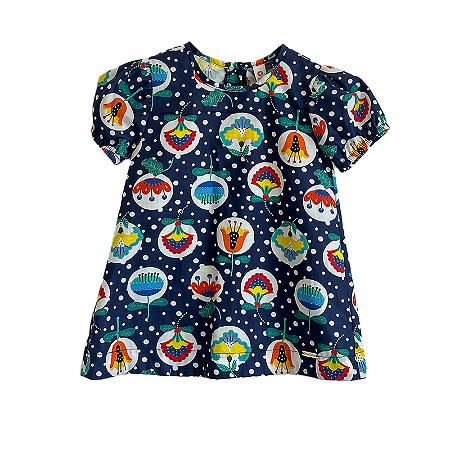 VESTIDO ESTAMPA POÁ COM FLORES
