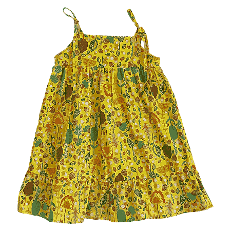 VESTIDO ESTAMPA SEMEAR FUNDO AMARELO