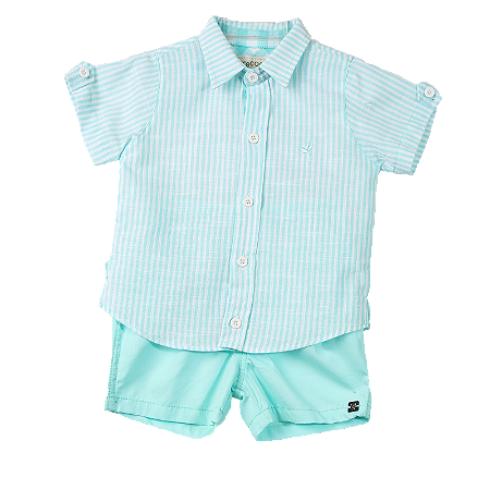 CONJUNTO LISTRAS VERDE AGUA