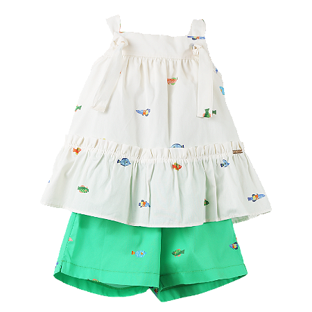 CONJUNTO PEIXINHOS FELIZES OFF VERDE