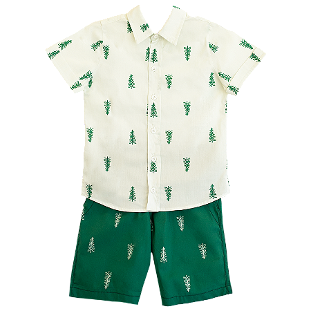 CONJUNTO PINHEIRINHO OFF E VERDE