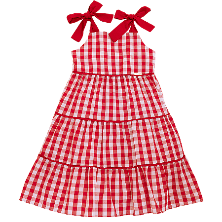 VESTIDO XADREZ VERMELHO