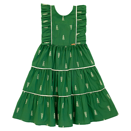 VESTIDO PINHEIRINHO FUNDO VERDE