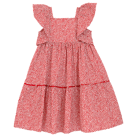 VESTIDO ESTAMPA COMPOSÊ VERMELHO