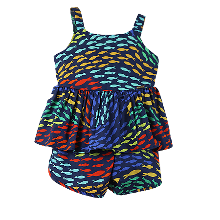 CONJUNTO ESTAMPA CARDUME AZUL MARINHO