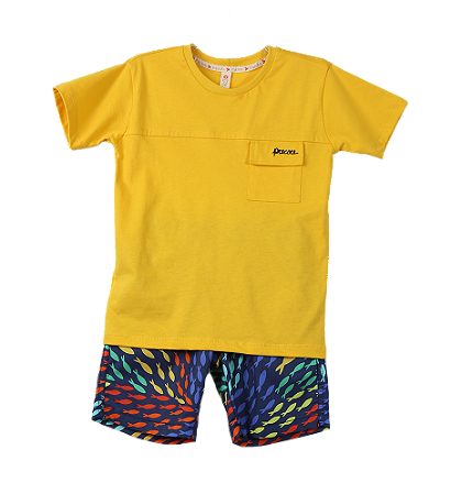 CONJUNTO ESTAMPA CARDUME MARINHO