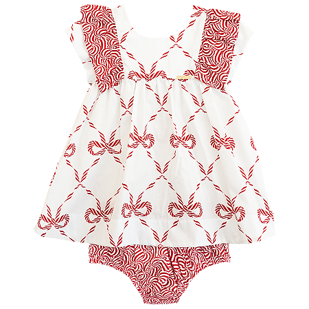 VESTIDO LAÇO VERMELHO FUNDO BRANCO