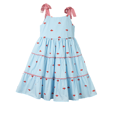 VESTIDO ESTAMPA SUBMARINO FUNDO AZUL