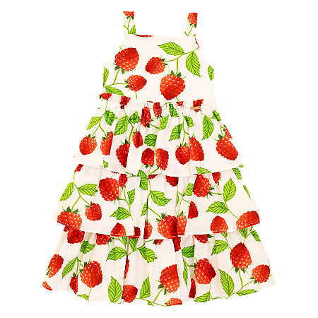 VESTIDO SABOR FRAMBOESA FUNDO BRANCO