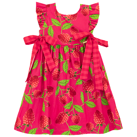 VESTIDO SABOR FRAMBOESA FUNDO ROSA