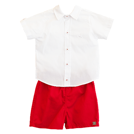 CONJUNTO BRANCO E VERMELHO