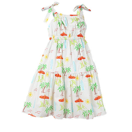 VESTIDO ESTAMPA DESENHANDO AS FERIAS