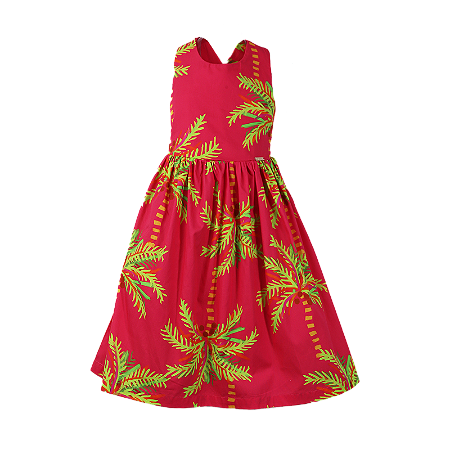 VESTIDO ESTAMPA COQUEIRO ALEGRIA FUNDO PINK