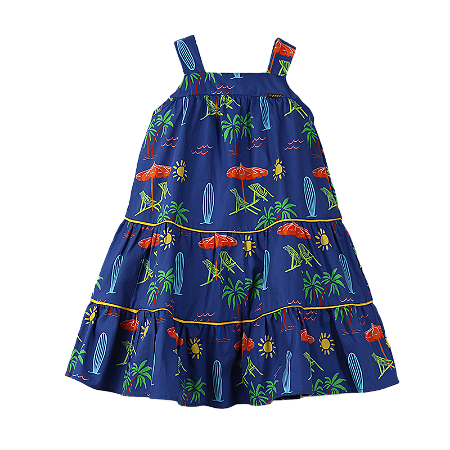 VESTIDO ESTAMPA DESENHANDO AS FERIAS