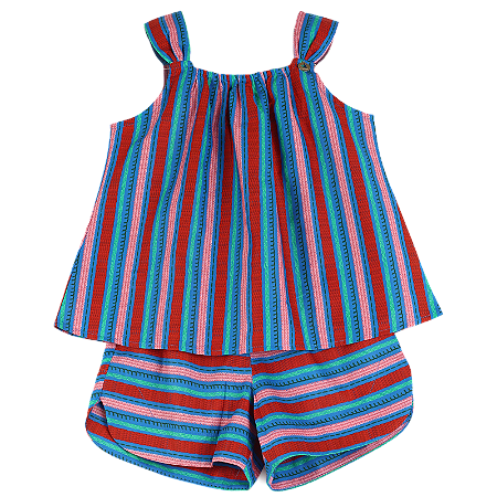 CONJUNTO ESTAMPA LISTRAS BORDADAS