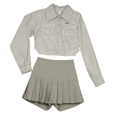 CONJUNTO OXFORD LISTRAS VERDE