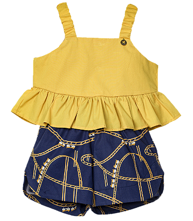 CONJUNTO ESTAMPA MONTANHA RUSSA AZUL