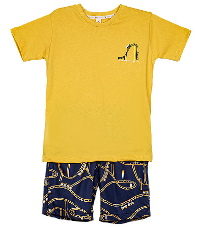 CONJUNTO ESTAMPA MONTANHA RUSSA AZUL