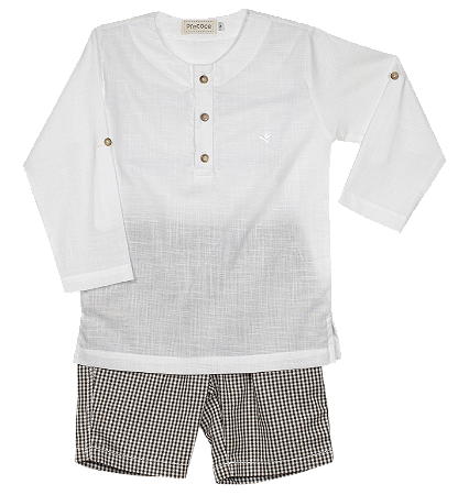 CONJUNTO OXFORD XADREZ MARROM E BRANCO