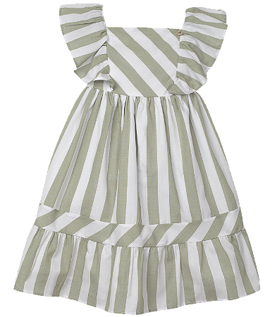 VESTIDO LISTRAS VERDE OLIVIA