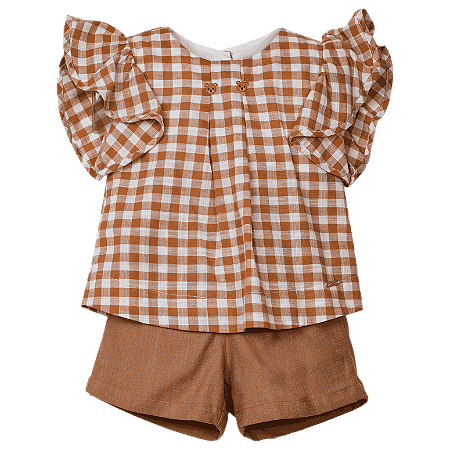 CONJUNTO BIARRITZ XADREZ TERRACOTA