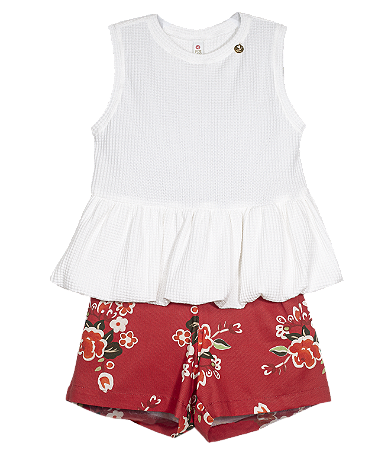 CONJUNTO RUTH AQUARELA DE FLORES