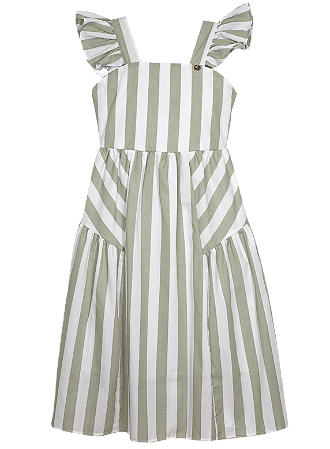 VESTIDO LISTRAS VERDE OLIVIA