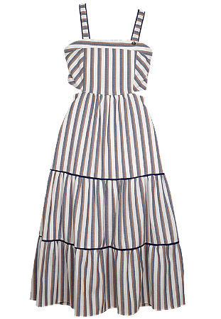 VESTIDO DONATO LISTRAS TERRACOTA