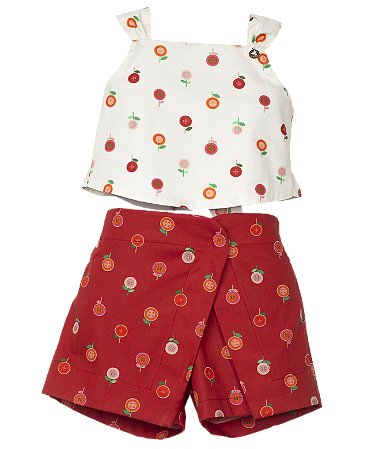 CONJUNTO ESTAMPA BOTÕES DE FLOR