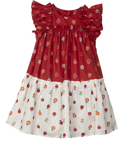 VESTIDO ESTAMPA BOTÕES DE FLOR