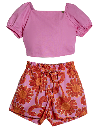 CONJUNTO BORDADOS MÁGICOS FUNDO ROSA