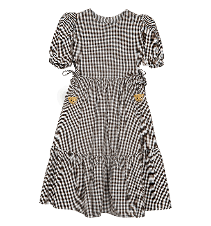 VESTIDO OXFORD XADREZ MARROM E BRANCO