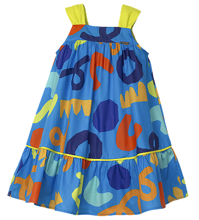 VESTIDO ESTAMPA CORTE E RECORTE