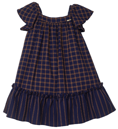 VESTIDO DONATO XADREZ MARINHO