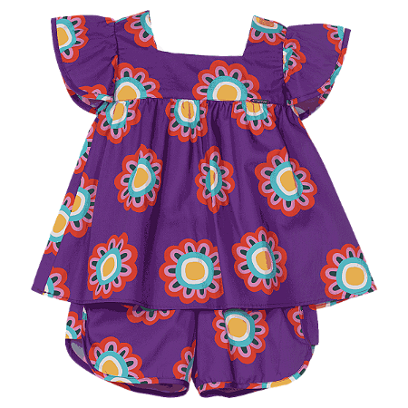 CONJUNTO ESTAMPA FLORES QUE CANTAM