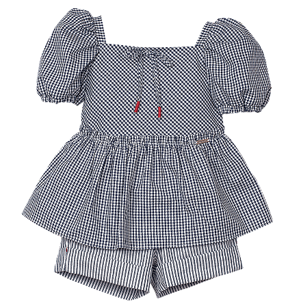 CONJUNTO OXFORD XADREZ MARINHO E BRANCO