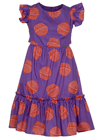 VESTIDO ESTAMPA BRIGADEIRO FUNDO ROXO