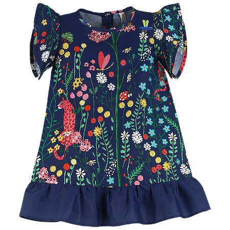 VESTIDO BARRADO JARDIM BORDADO