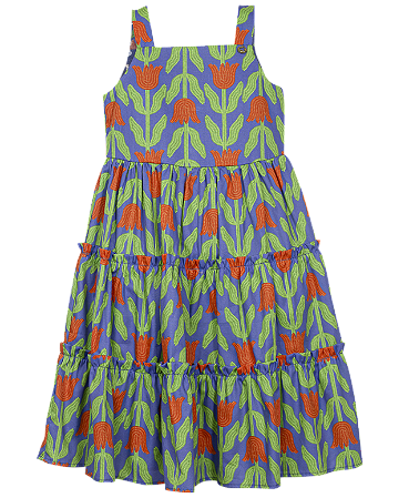 VESTIDO ESTAMPA FLOR DE MIÇANGA AZUL