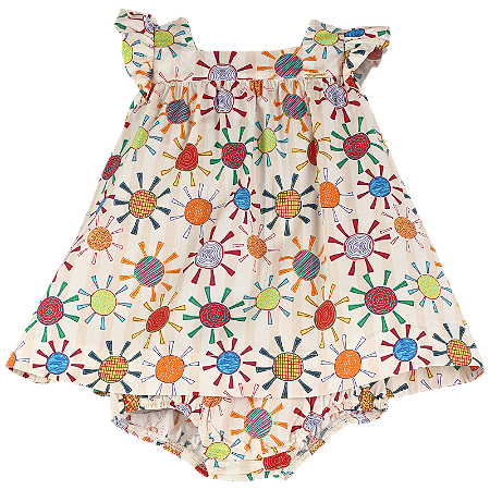 VESTIDO ESTAMPA SOL FUNDO OFF