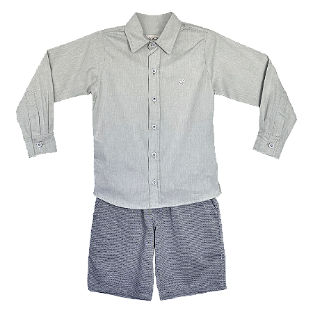 CONJUNTO CHAMBRAY VERDE E LISTRAS