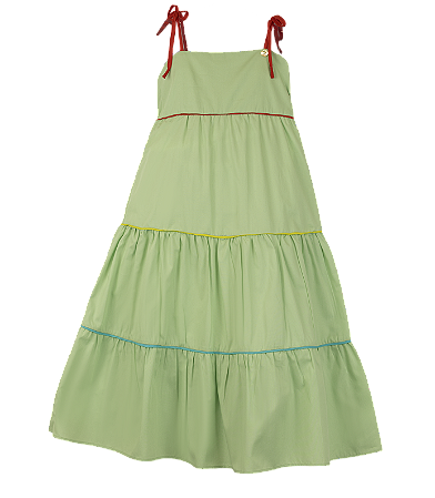 VESTIDO LISO VERDE CANA