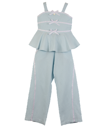 CONJUNTO MAQUINETADO AZUL BEBE