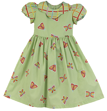 VESTIDO ESTAMPA BORBOLETA DE MIL CORES