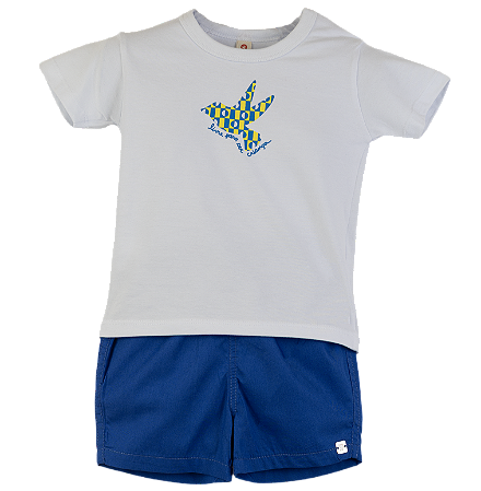 CONJUNTO AZUL ROYAL E BRANCO