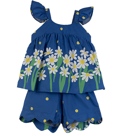 CONJUNTO BARRADO MARGARIDA SOLAR AZUL