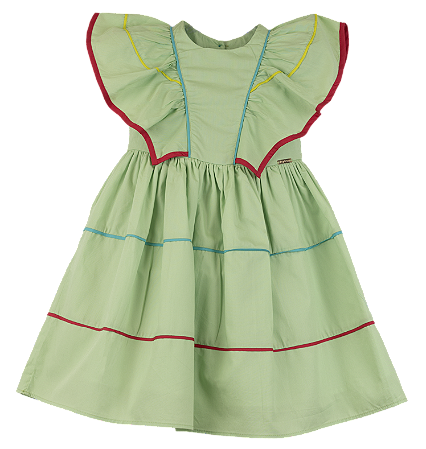 VESTIDO LISO VERDE CANA