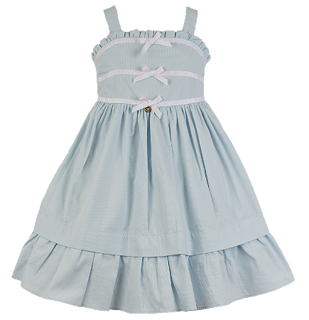 VESTIDO MAQUINETADO AZUL BEBE