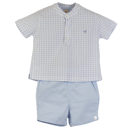 CONJUNTO ANA RUGA XADREZ AZUL BEBE
